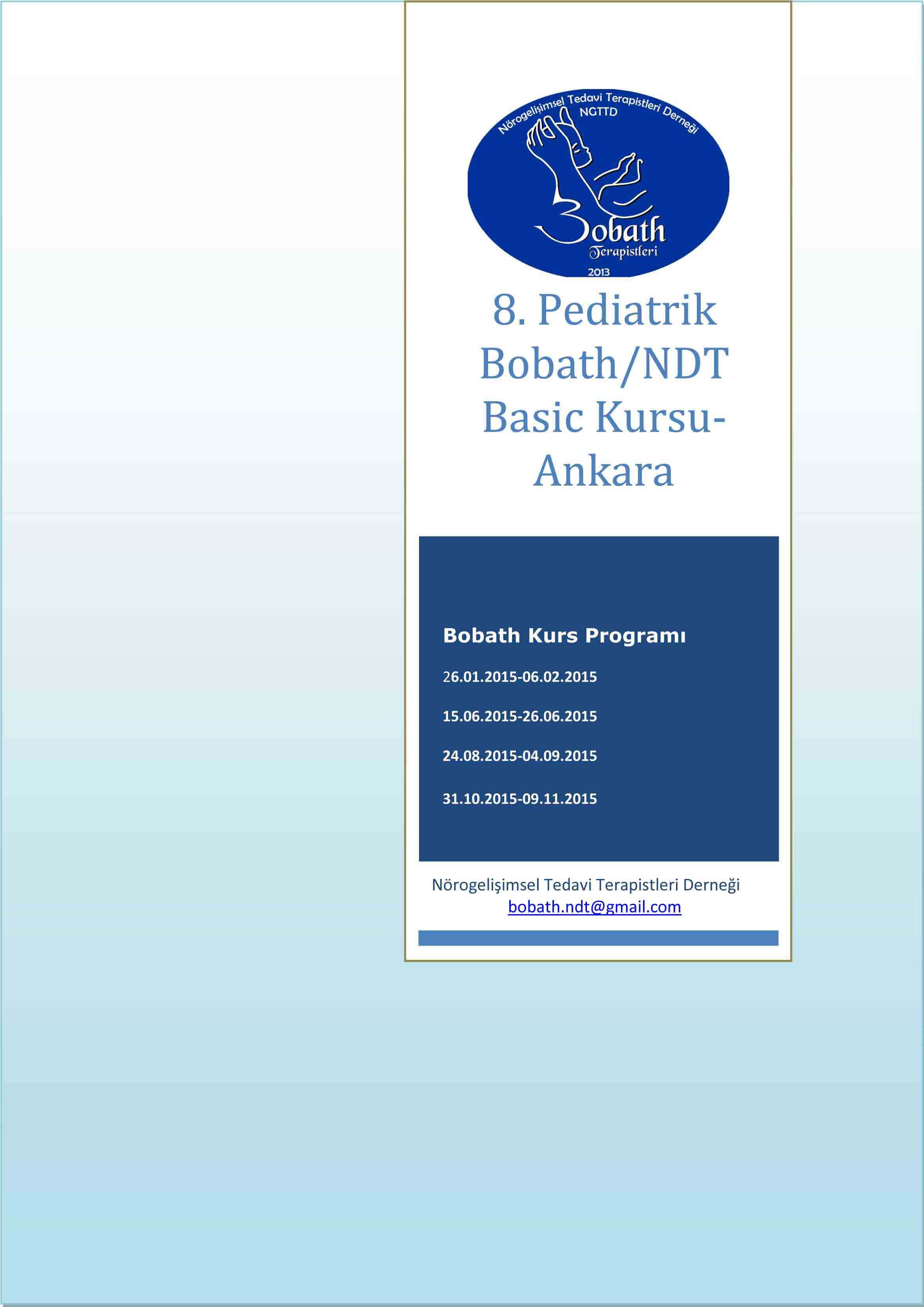 8. Pediatrik Bobath/NDT Basic Kursu
